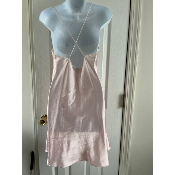 Vintage 1980's Etienne Peignoir Set Nightgown (S) and Robe (S) Pink With Beige - Picture 4 of 10